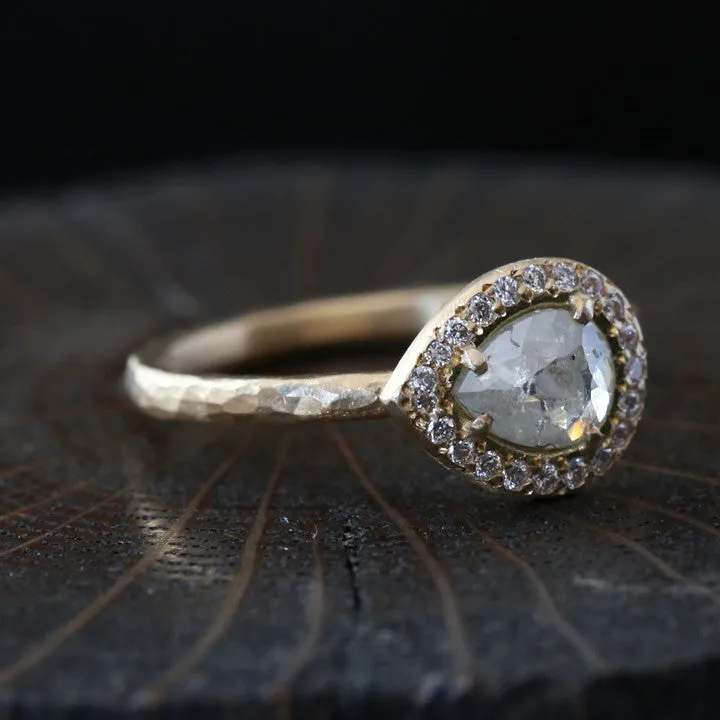 0.58ct  Icy grey diamond ring