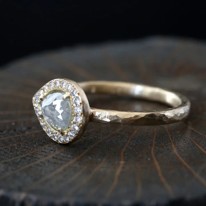 0.58ct  Icy grey diamond ring