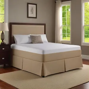 15 Inch Drop Bed Skirt Beige 1000TC Egyptian Cotton 1-PC
