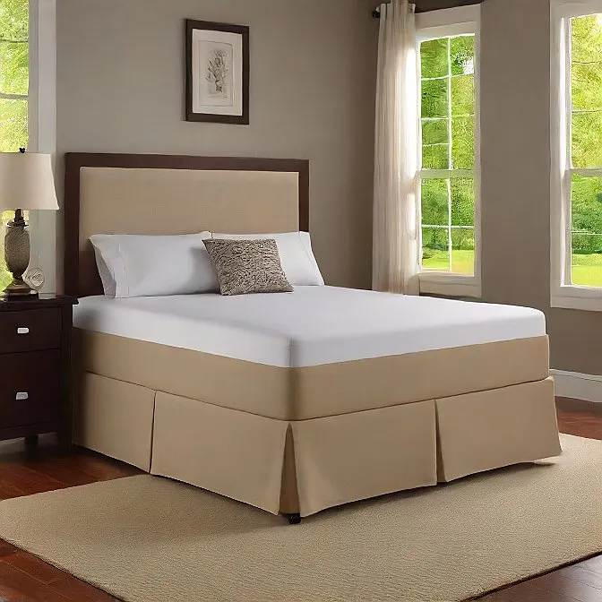 15 Inch Drop Bed Skirt Beige 1000TC Egyptian Cotton 1-PC
