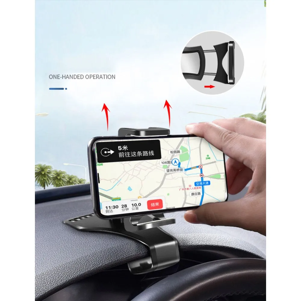 3 in 1 Car GPS Smartphone Holder: Dashboard / Visor Clamp   AC Grid Clip for Sharp AQUOS PHONE mini SH-M03 (2016) - Black
