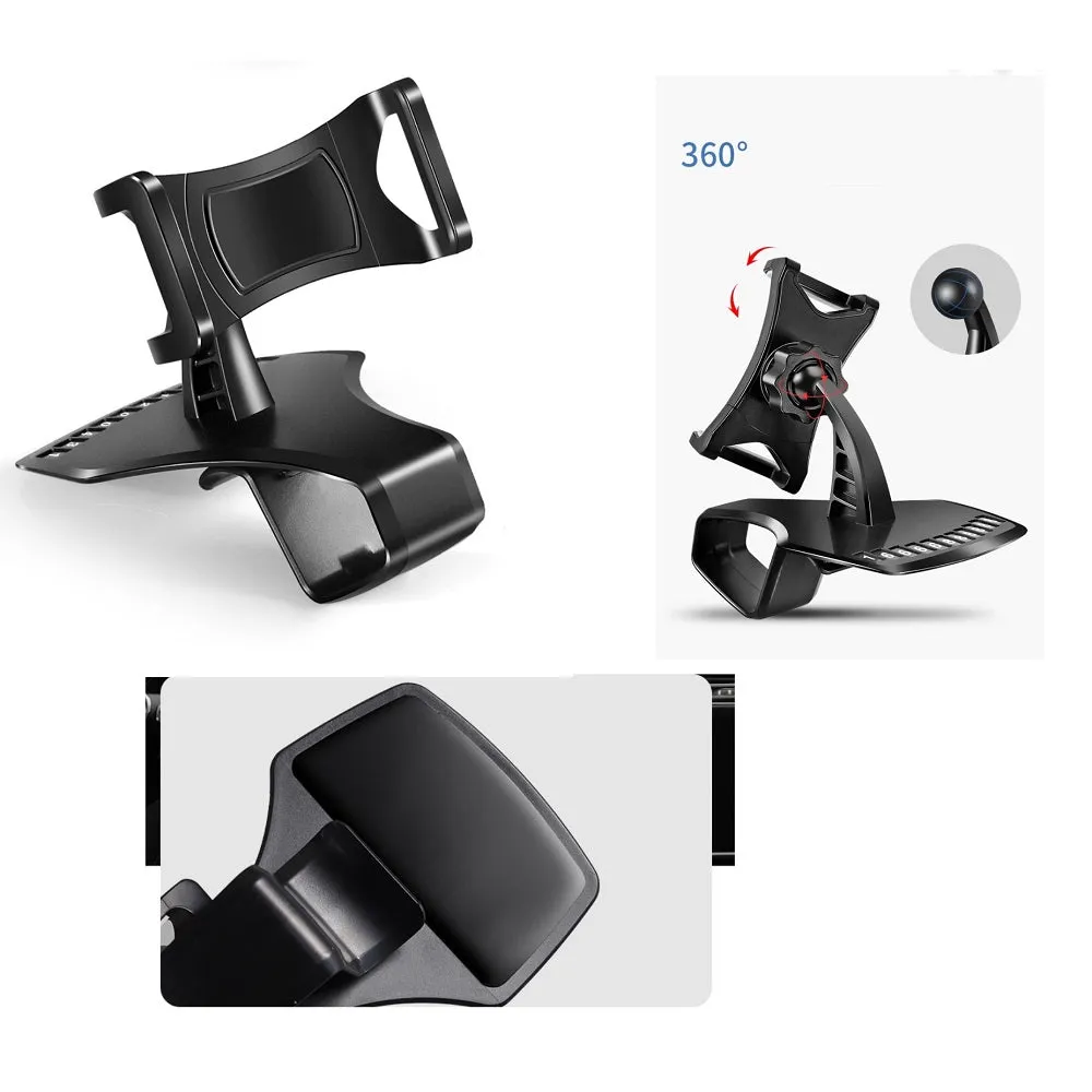 3 in 1 Car GPS Smartphone Holder: Dashboard / Visor Clamp   AC Grid Clip for Sharp AQUOS PHONE mini SH-M03 (2016) - Black