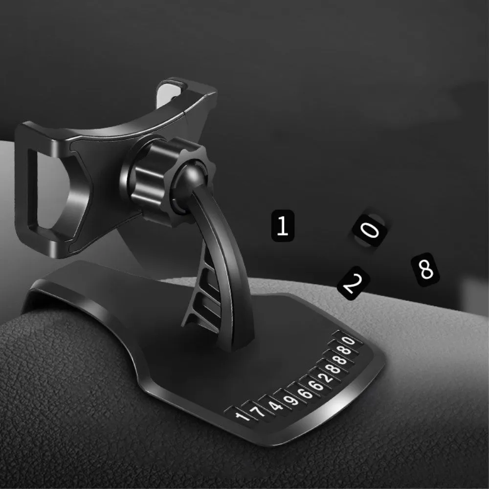 3 in 1 Car GPS Smartphone Holder: Dashboard / Visor Clamp   AC Grid Clip for Sharp AQUOS PHONE mini SH-M03 (2016) - Black