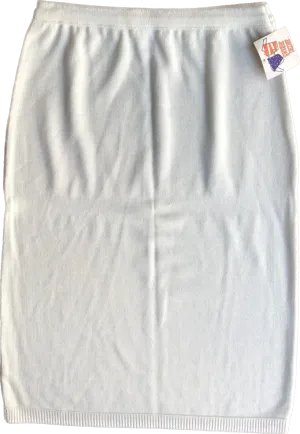 80s NOS Sweater Bazaar White Knit Skirt  w28-30