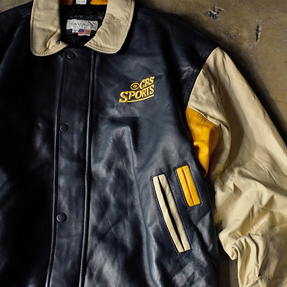 80's～ VIA VENETO “CBS Sports” レザージャケット 231117H