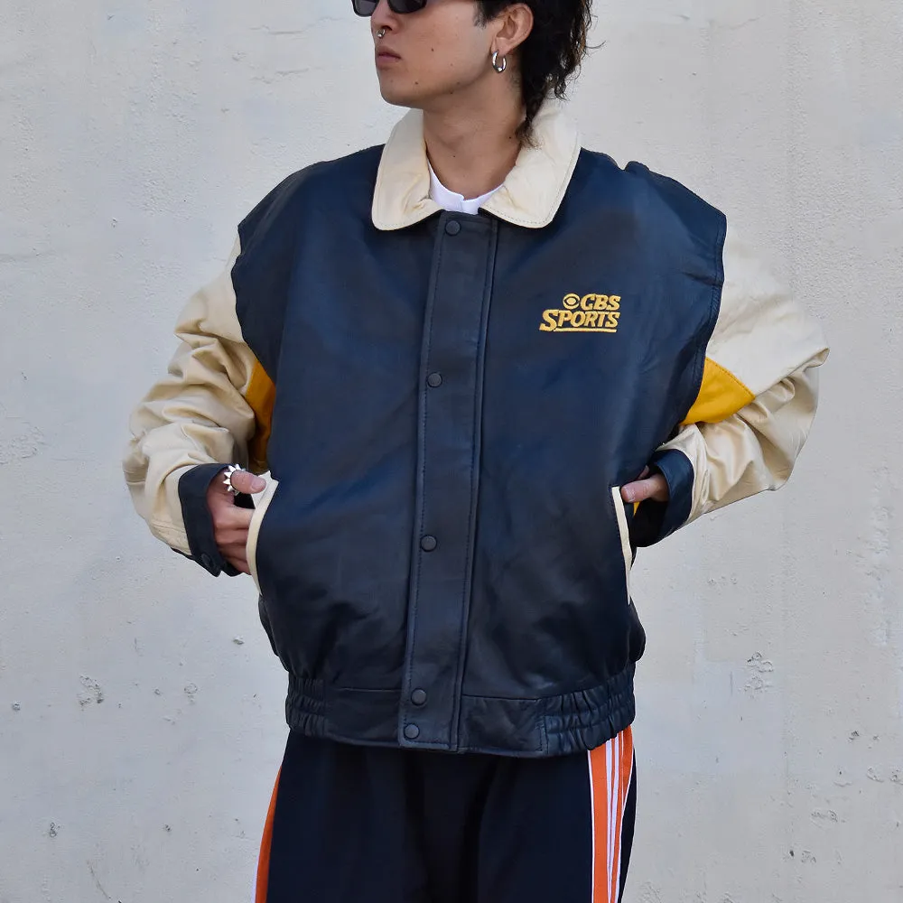 80's～ VIA VENETO “CBS Sports” レザージャケット 231117H