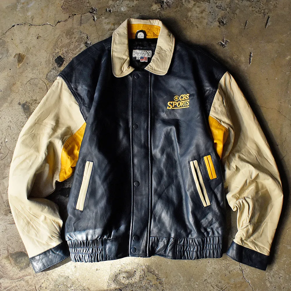 80's～ VIA VENETO “CBS Sports” レザージャケット 231117H