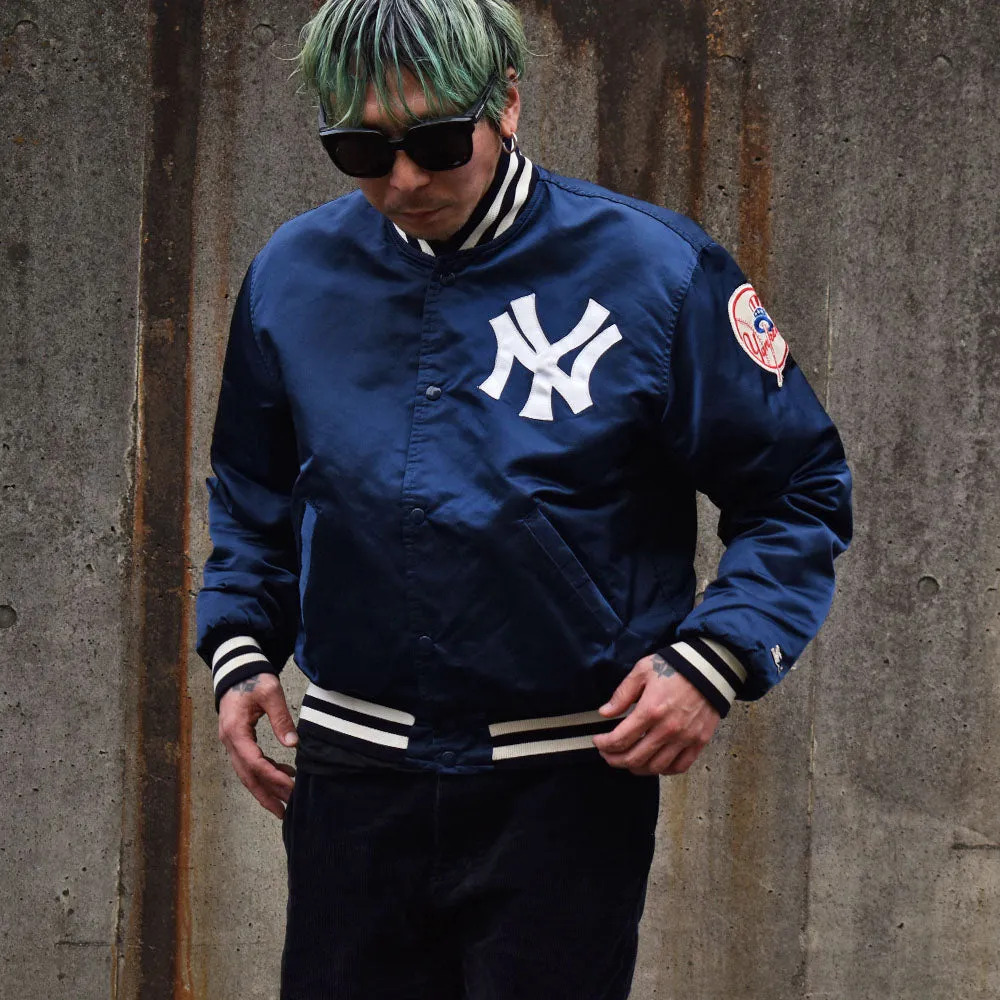 90's　STARTER/スターター "MLB New York Yankees" ナイロン スタジャン アワードジャケット　230331H