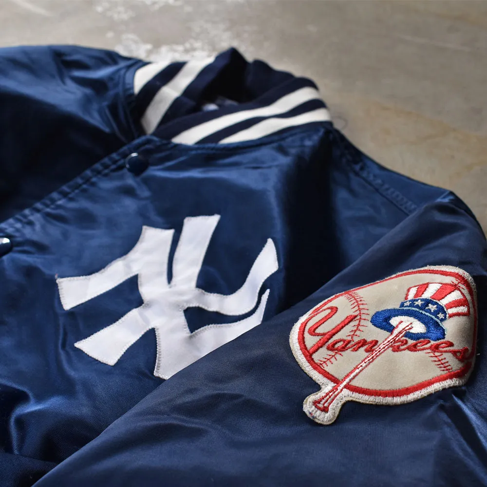 90's　STARTER/スターター "MLB New York Yankees" ナイロン スタジャン アワードジャケット　230331H