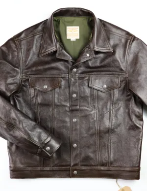 Aero 557XX Type 3 Jean Jacket, size 44, Dark Seal Vicenza Horsehide