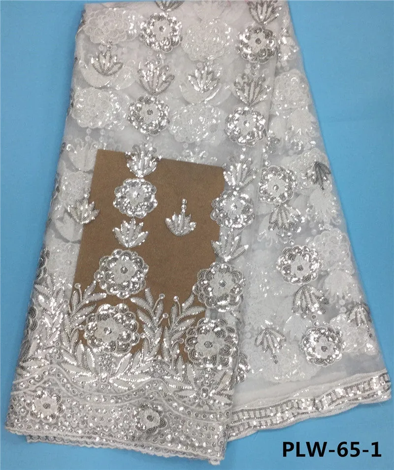 African tulle lace tissue sequins lace fabric nigerian embroidery