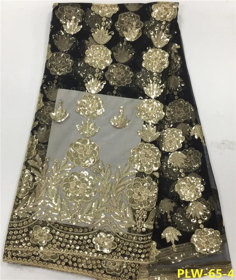 African tulle lace tissue sequins lace fabric nigerian embroidery