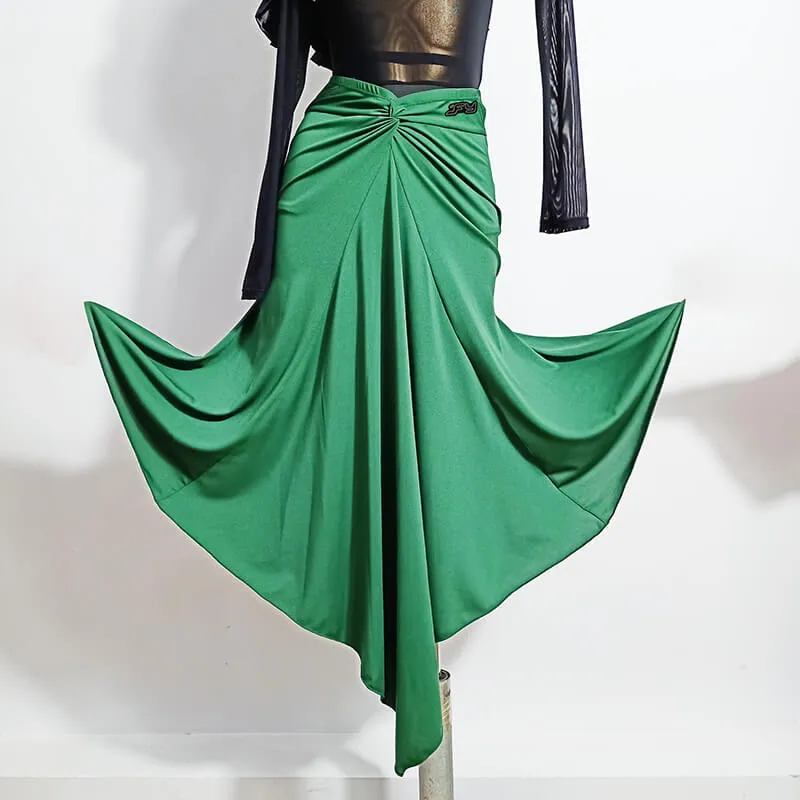 Asymmetric Calf-Length Latin Skirt