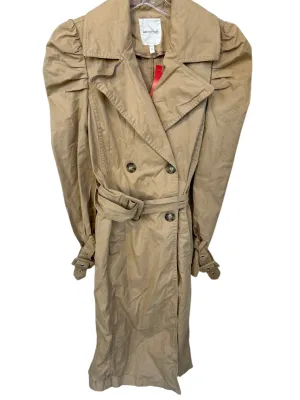 Avec Les Filles Size XS Khaki Cotton Long Sleeve Belted Buttons Trench Coat