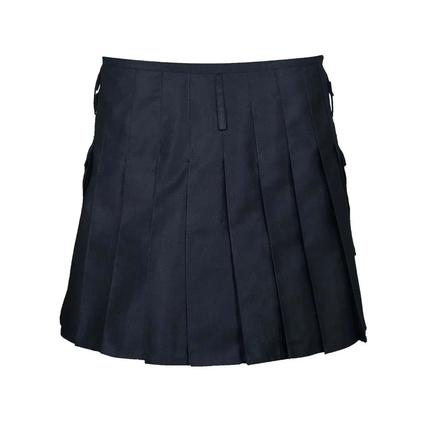 Black Women Utility Kilt With Cargo Pockets
