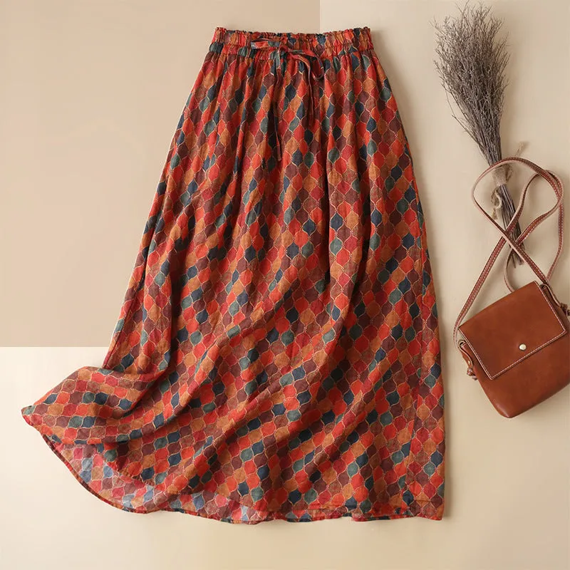 Bohemian Ramie Maxi Skirt