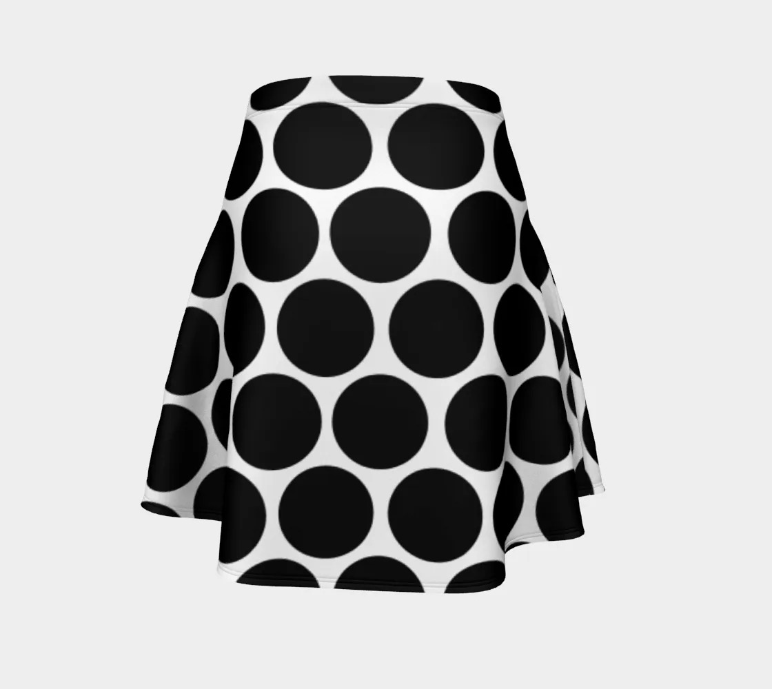 Boldly Dotted Flare Skirt