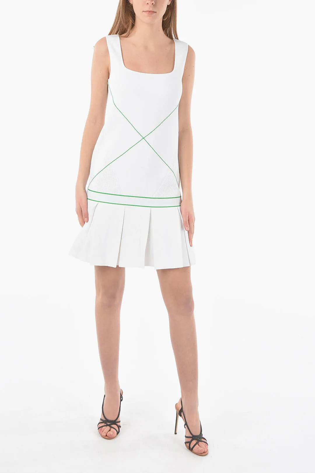 Bottega Veneta Square Neckline Mini Tennis Dress