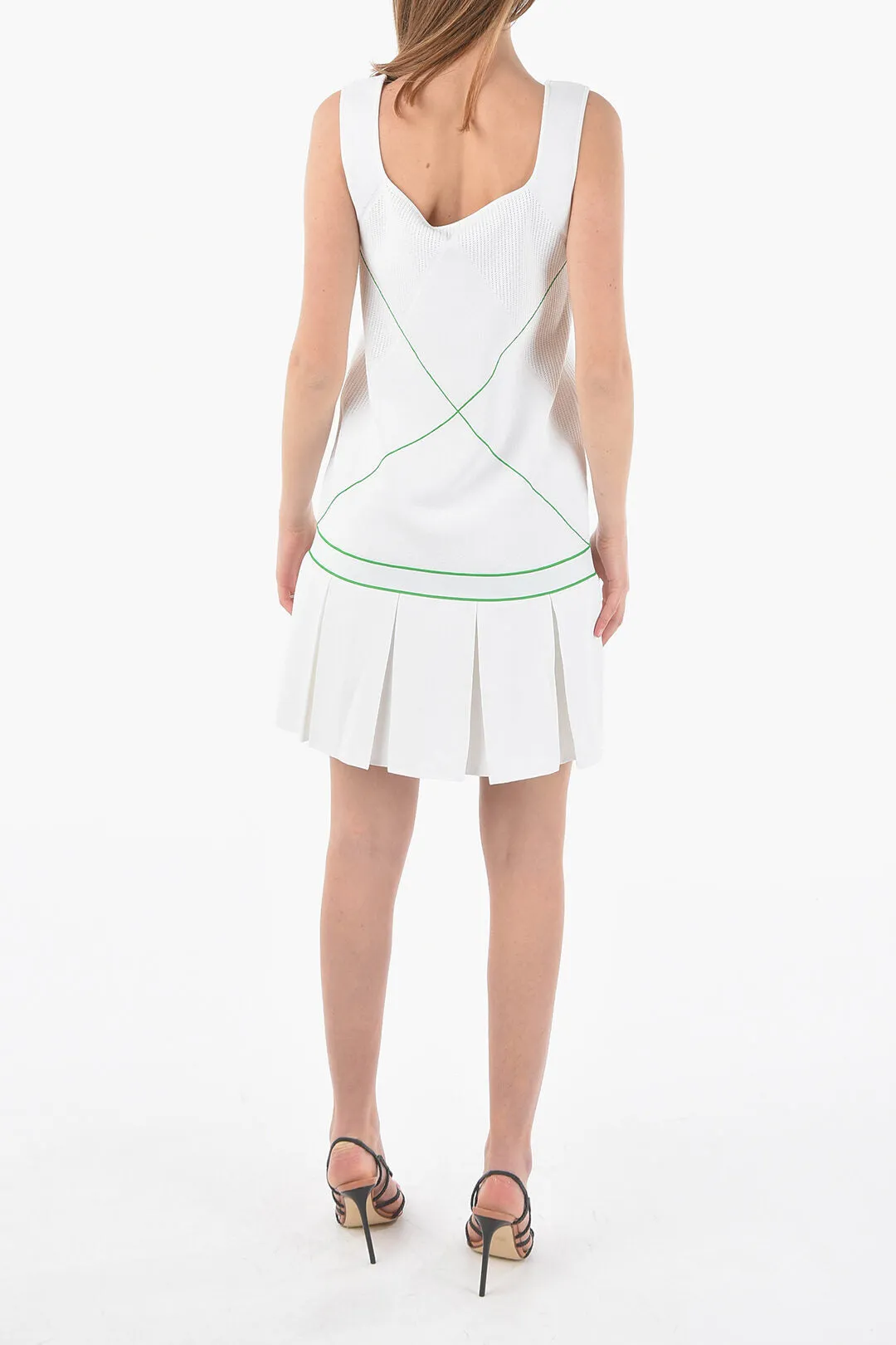 Bottega Veneta Square Neckline Mini Tennis Dress