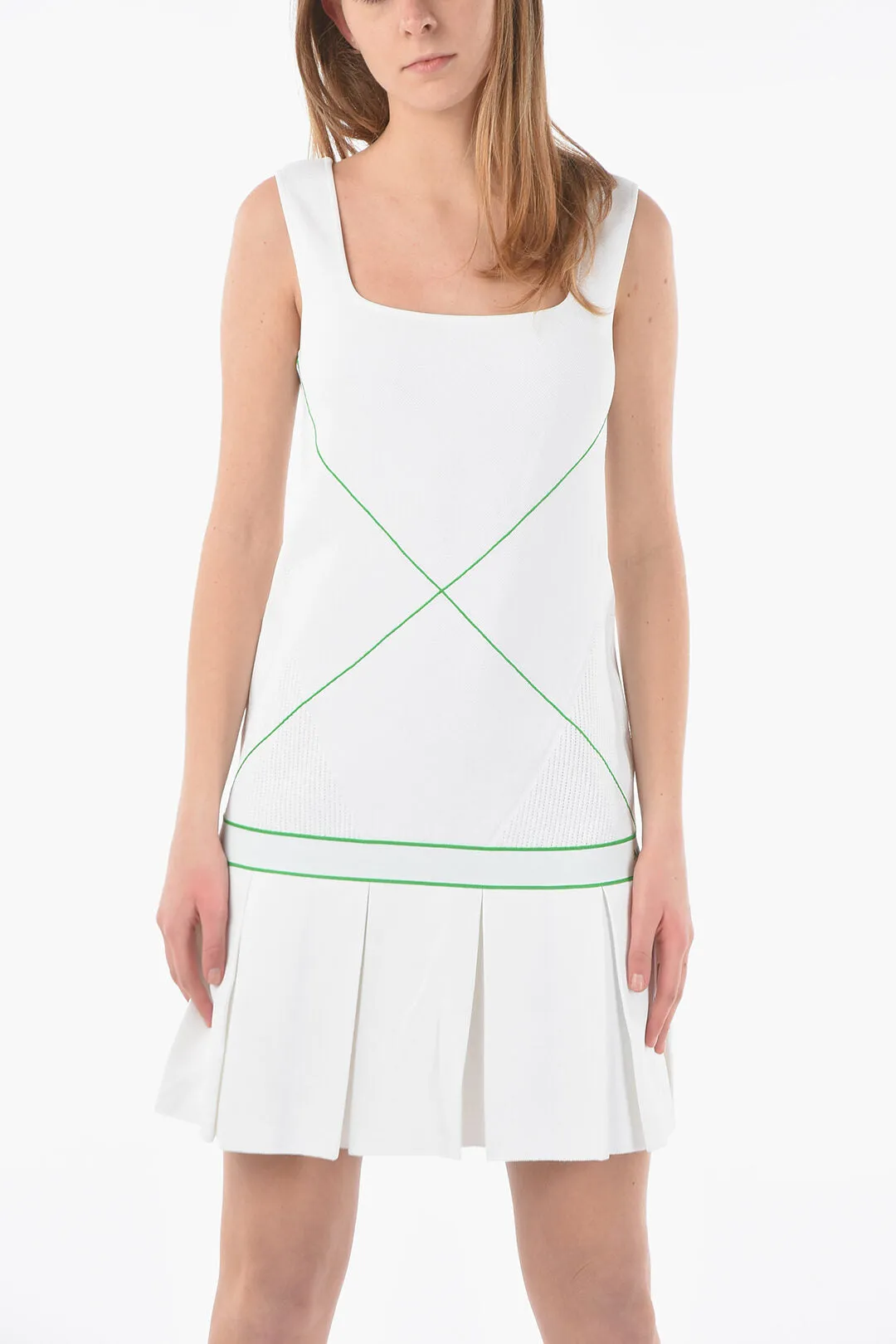 Bottega Veneta Square Neckline Mini Tennis Dress