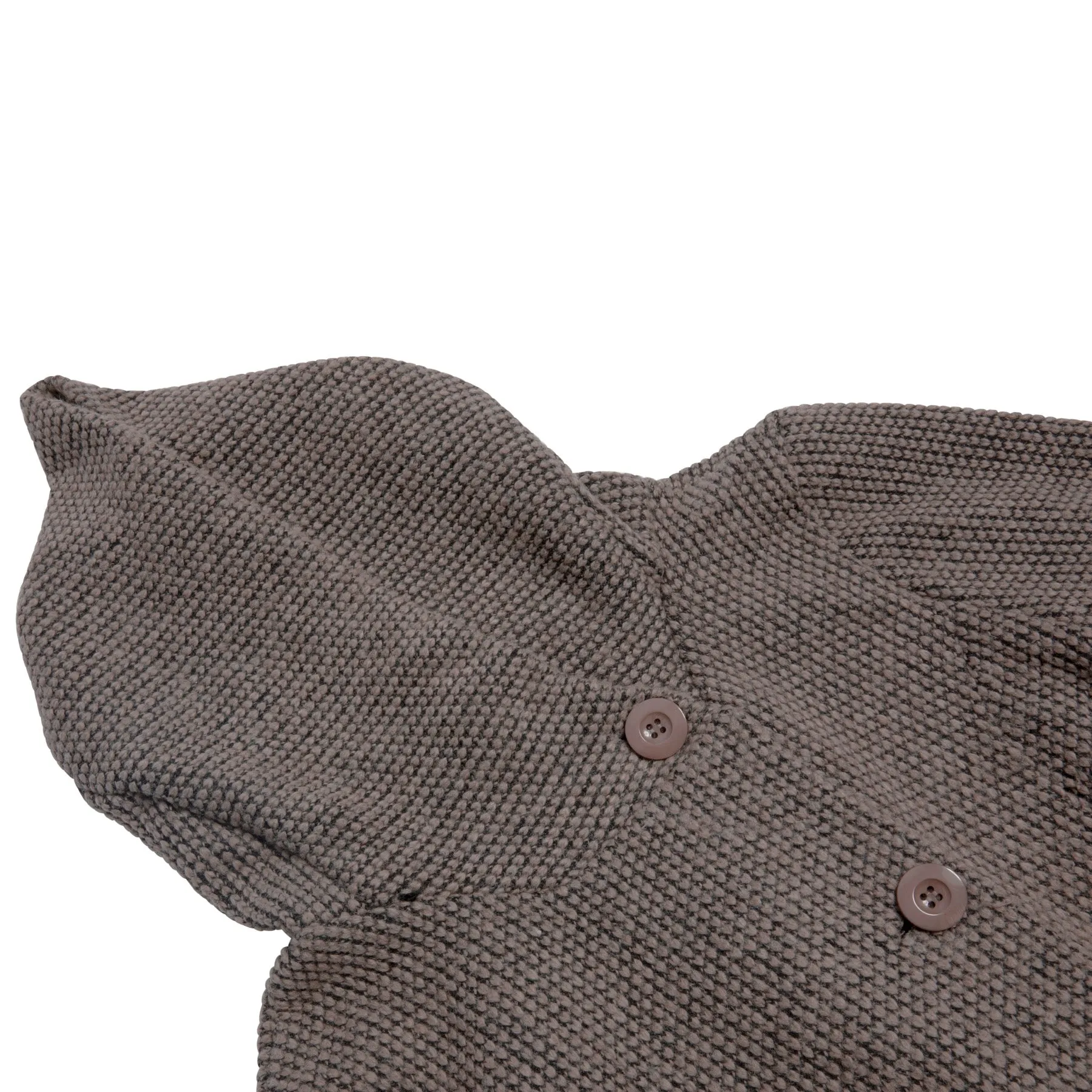 Bouclé Knit Hooded Swing Coat