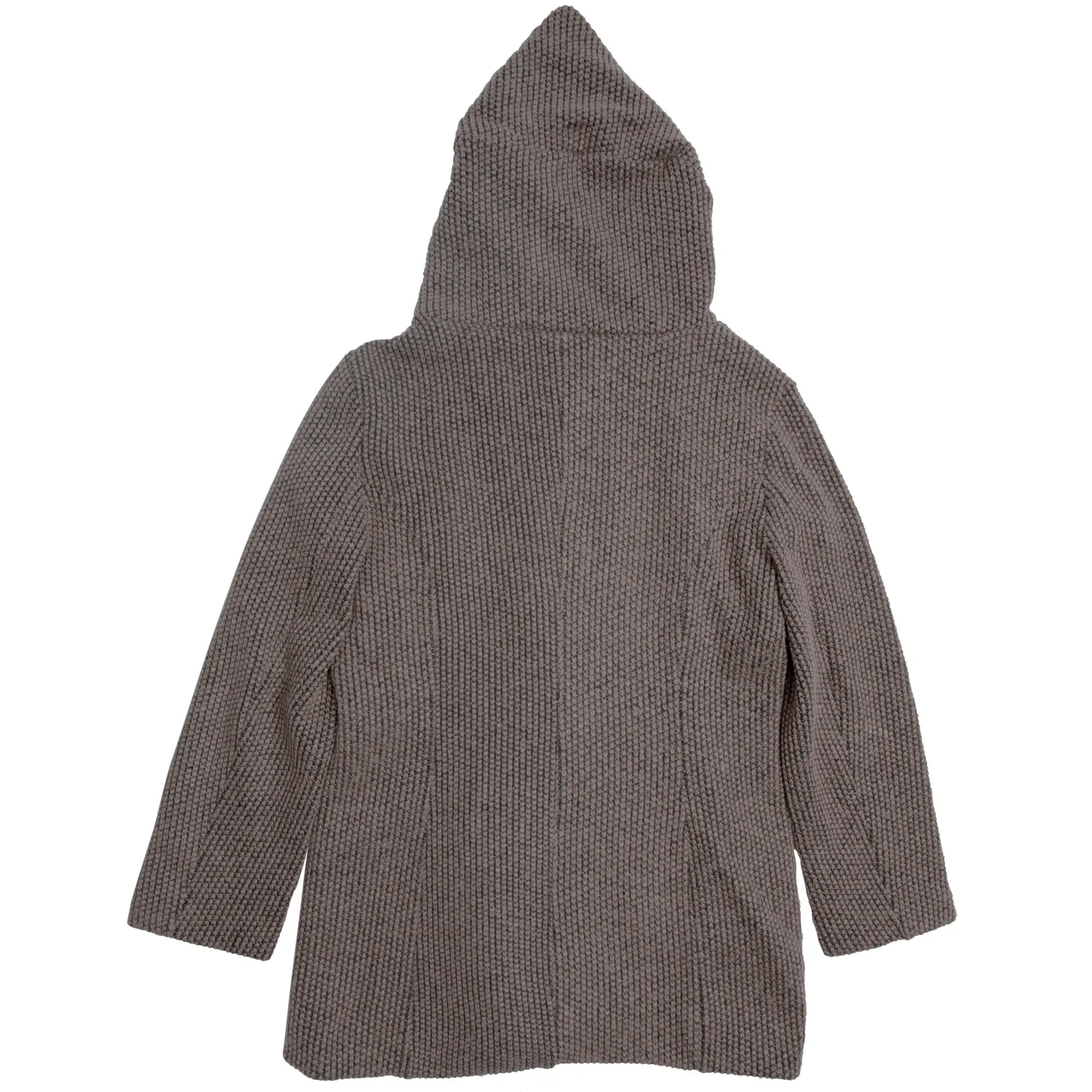 Bouclé Knit Hooded Swing Coat