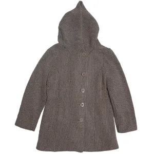 Bouclé Knit Hooded Swing Coat