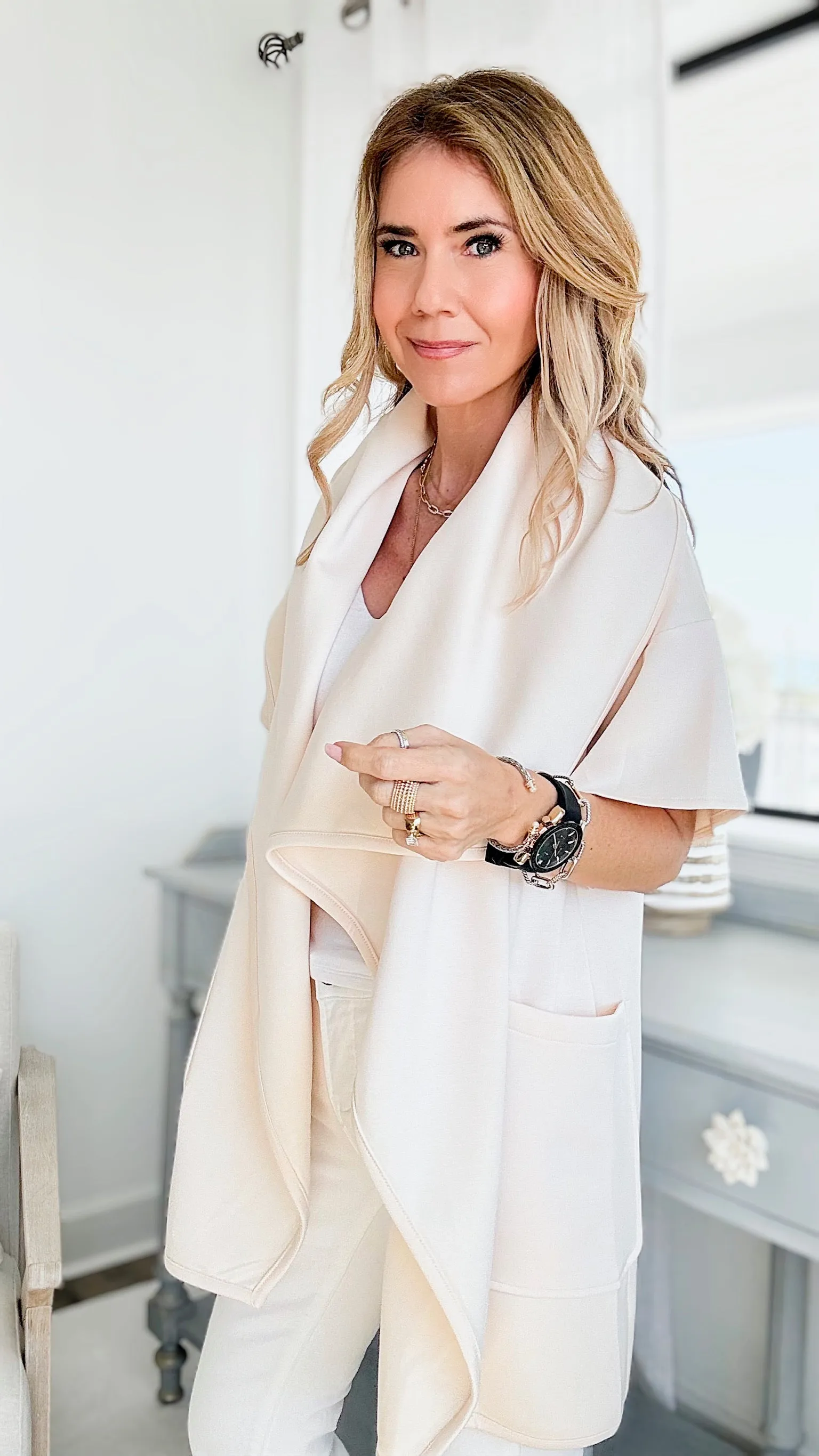 Butter Modal Cape Cardigan - Eggshell
