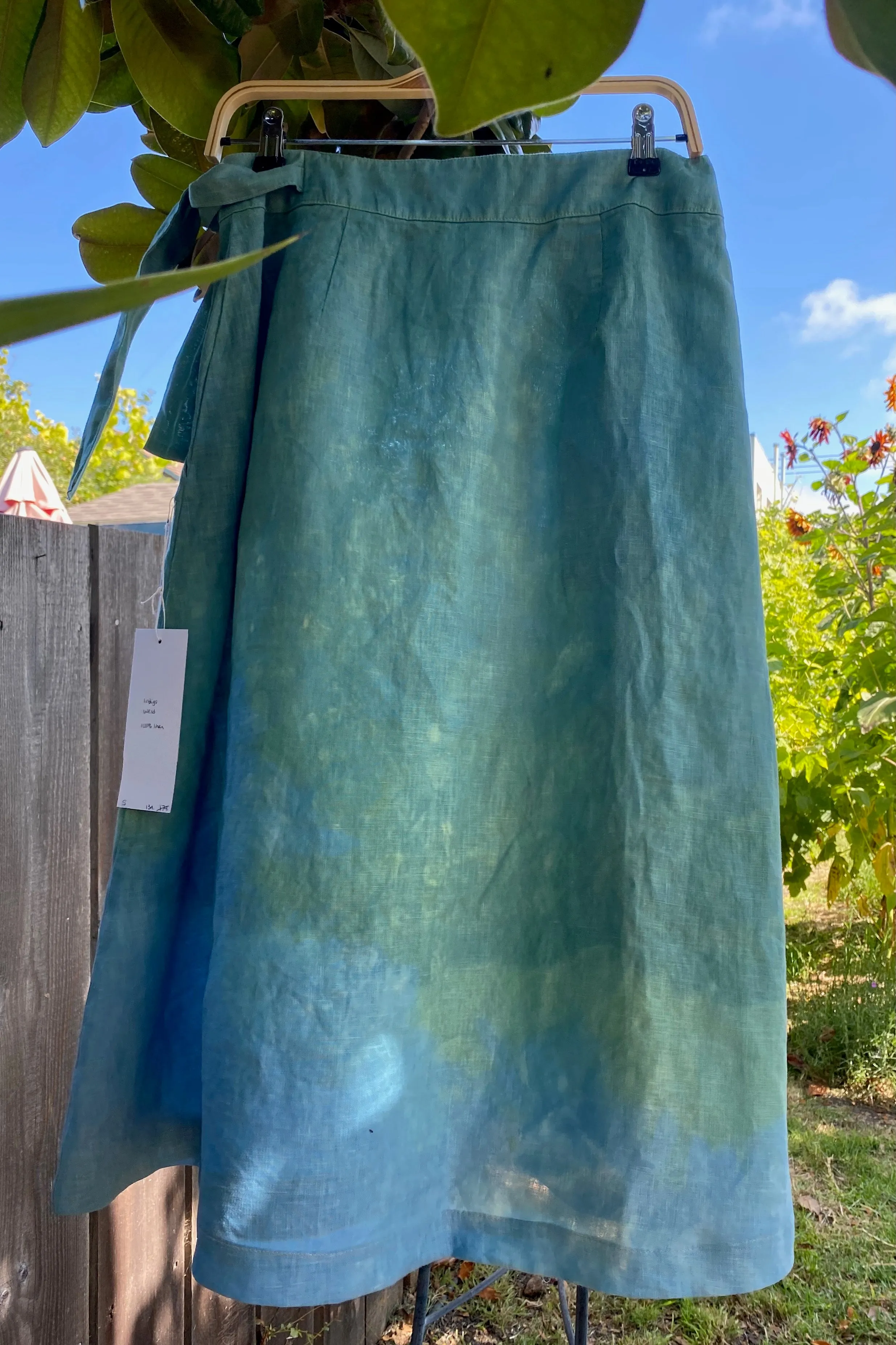 Carina Skirt in Green Linen