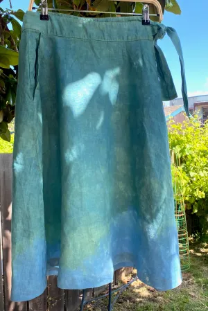 Carina Skirt in Green Linen