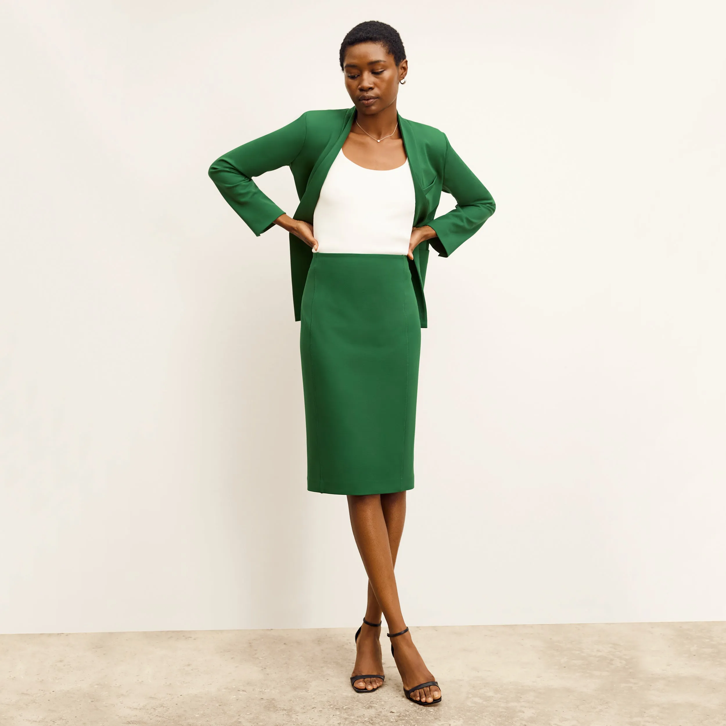 Chantal Skirt - Light Ponte :: Shamrock