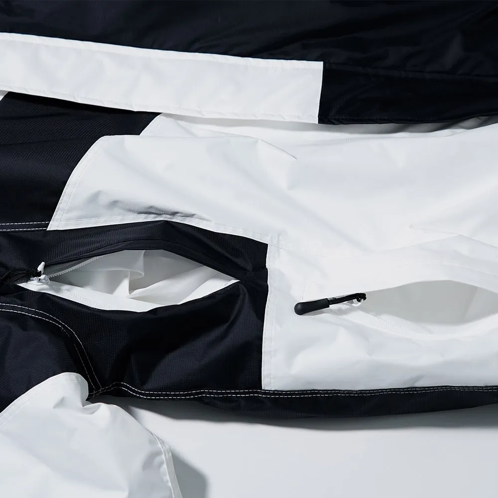 CHAOTIC INCISION HOODED JACKET WHITE