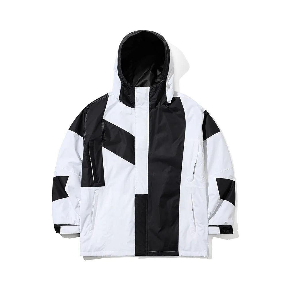 CHAOTIC INCISION HOODED JACKET WHITE