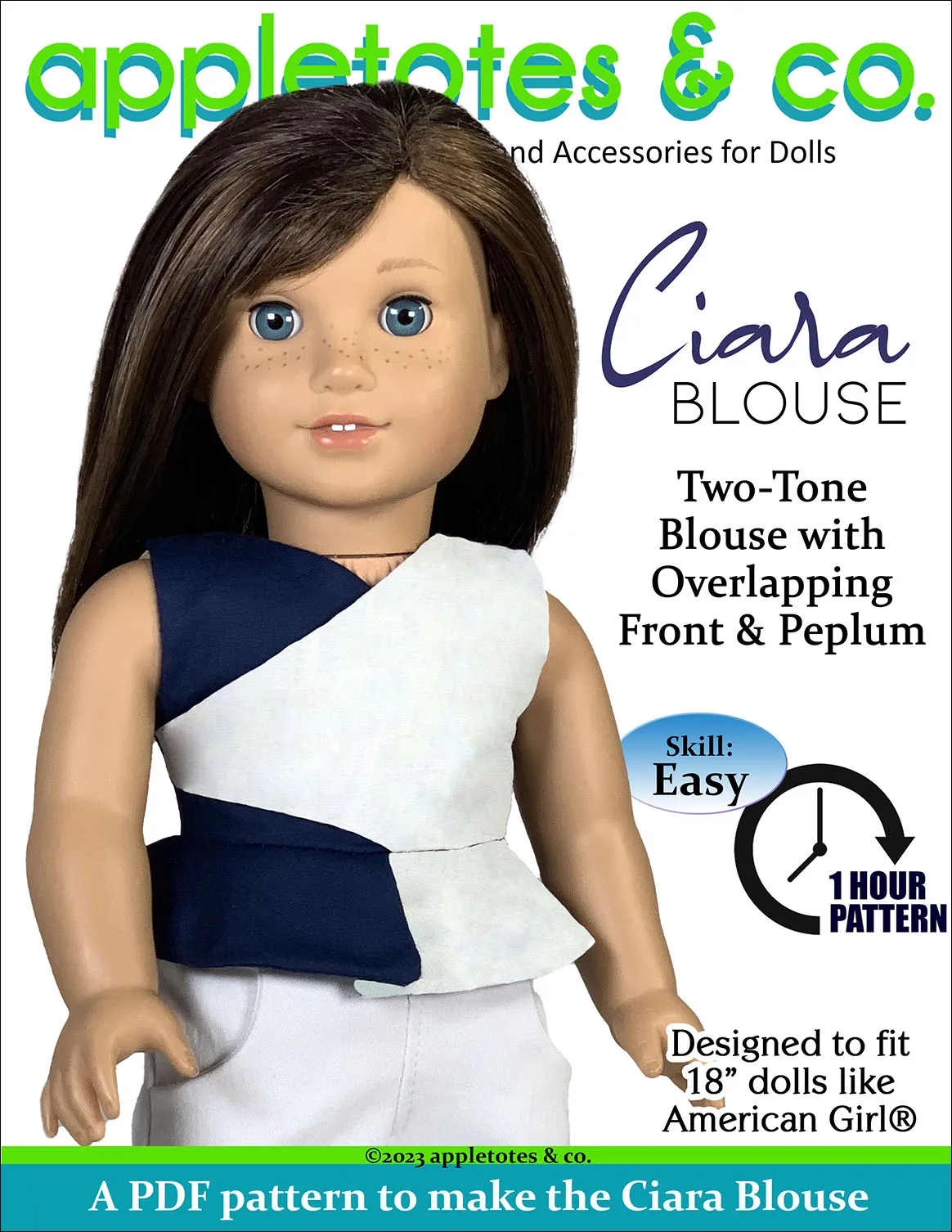 Ciara Blouse 18 Inch Doll Sewing Pattern