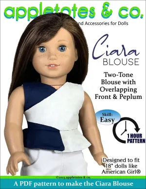 Ciara Blouse 18 Inch Doll Sewing Pattern