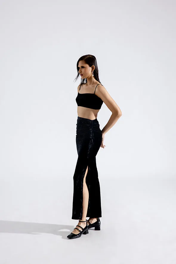 Clara Silk Velvet Skirt