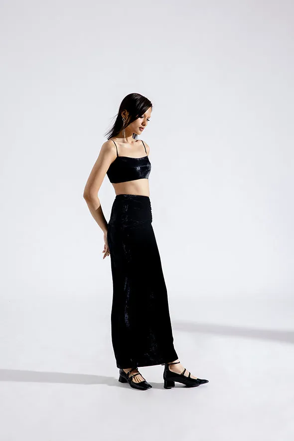 Clara Silk Velvet Skirt