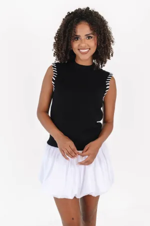 Cool Contrast Tank - Black