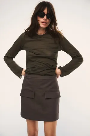 Cotton Twill Mini Skirt