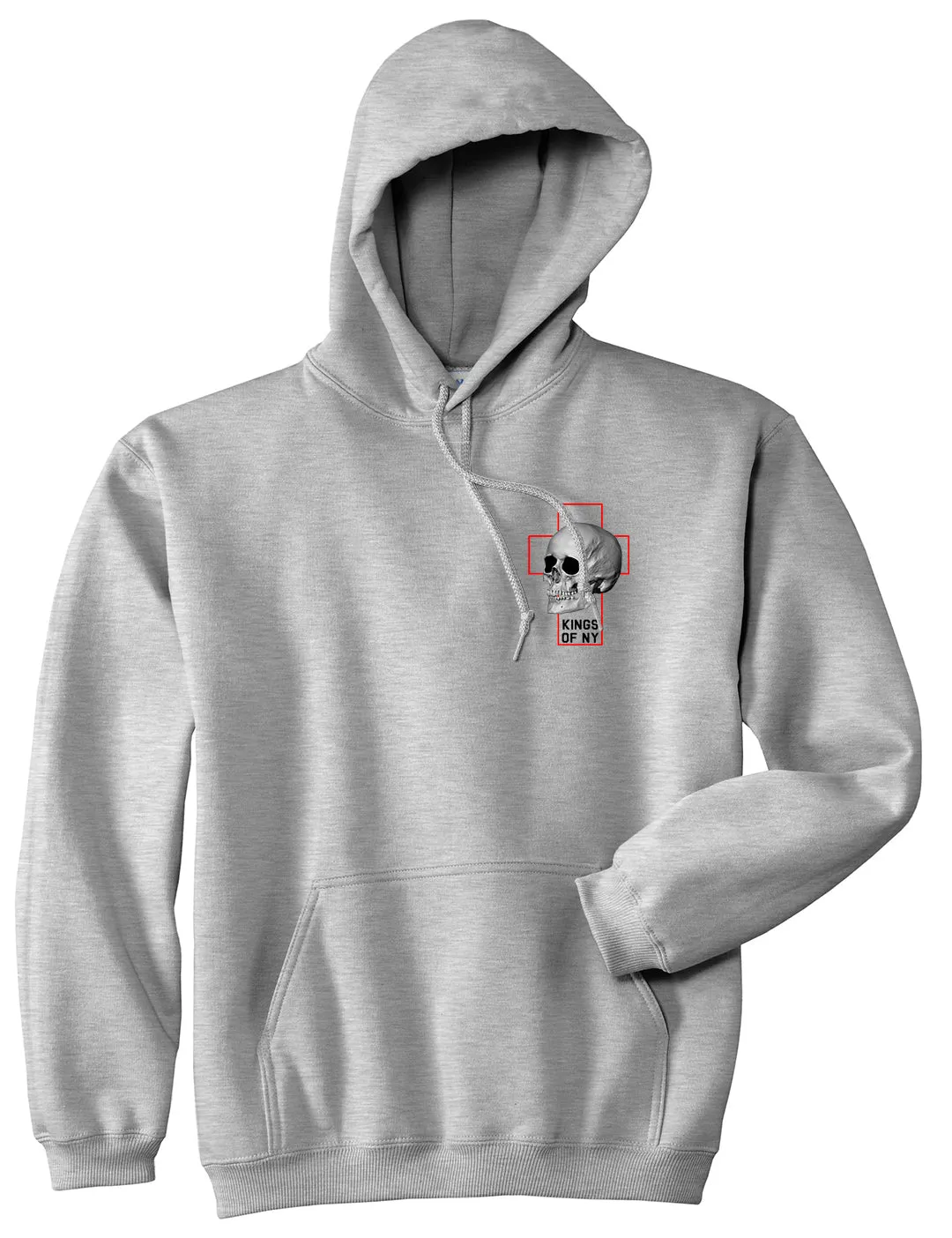 Cross And Skull Chest Mens Pullover Hoodie
