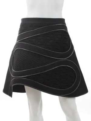David Koma Leather-Trimmed Mini Skirt