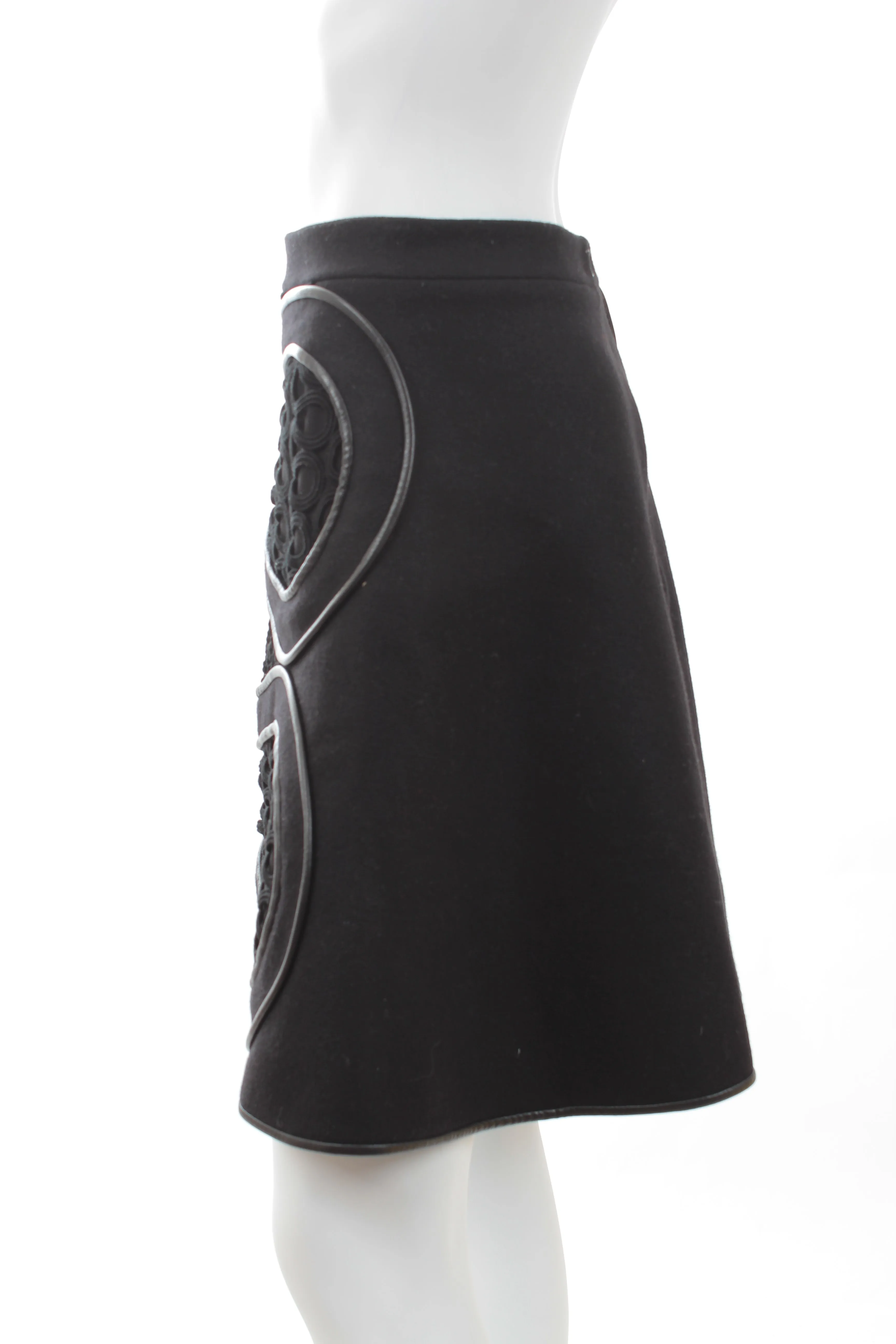 David Koma Leather-Trimmed Mini Skirt