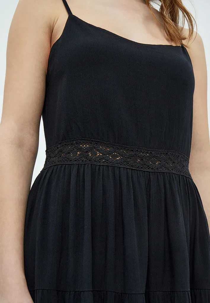 Diana Strap Maxi Dress - Black