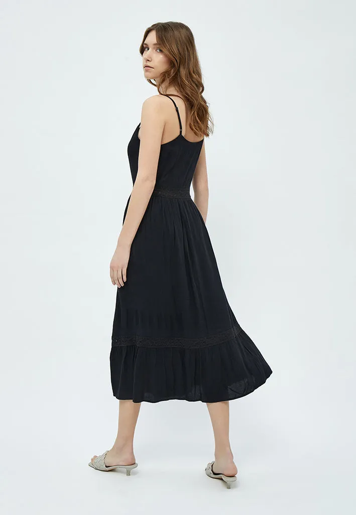 Diana Strap Maxi Dress - Black