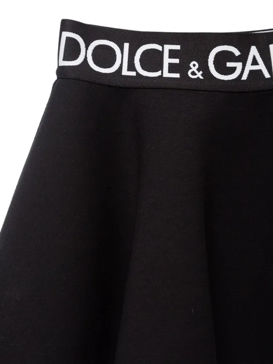 Dolce&amp;Gabbana   Cotton mini skirt w/logo tape 