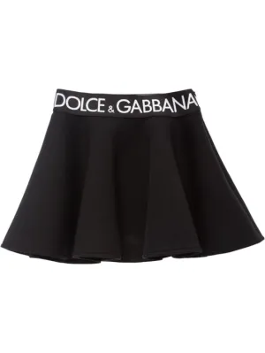 Dolce&amp;Gabbana   Cotton mini skirt w/logo tape 