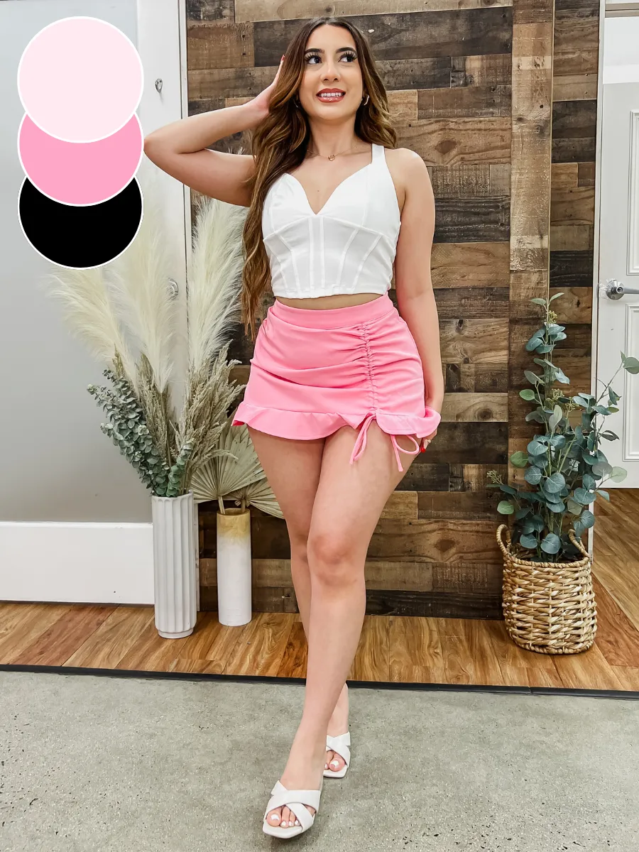Elle Ruffle Hem Mini Skort