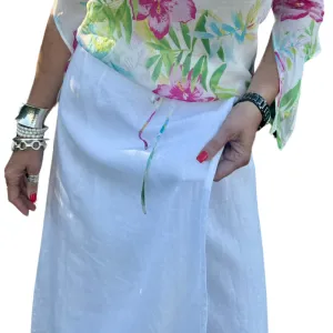 Episode white linen wrap skirt, size 14