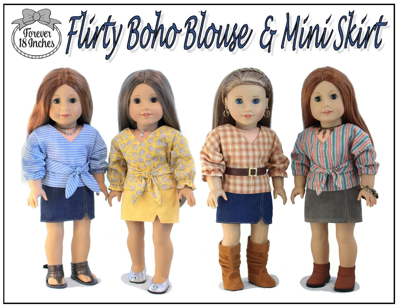 Flirty Boho Blouse 18" Doll Clothes Pattern