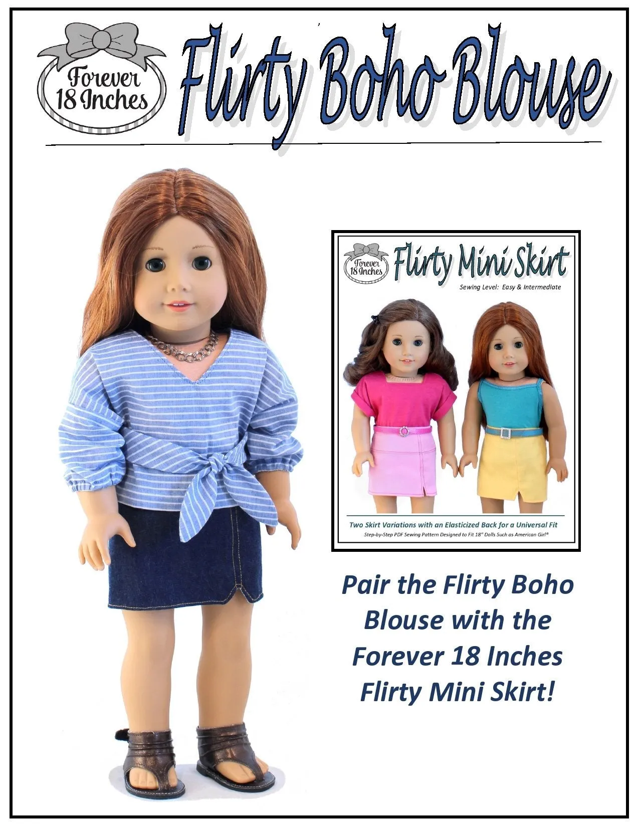 Flirty Boho Blouse 18" Doll Clothes Pattern